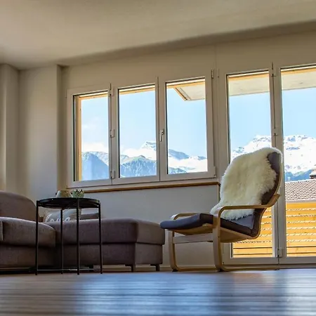 Apartment Chuenislodge1 Neu, Grosse Terrasse & Designerofen, Praechtige Aussicht Adelboden